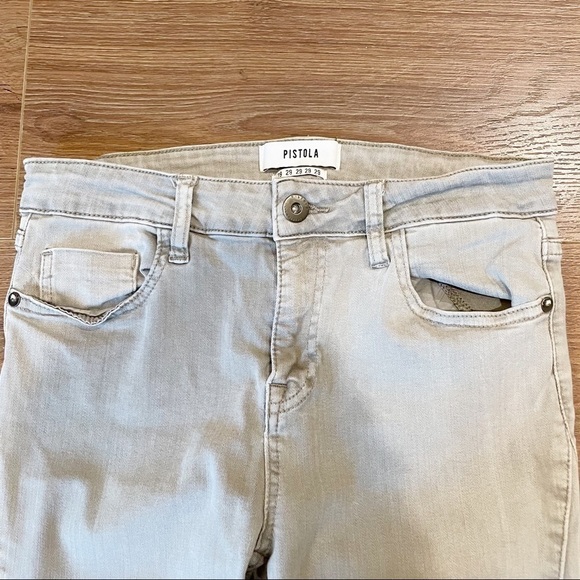 Pistola Revolve Light Grey Skinny Moto Jeans - Picture 4 of 10
